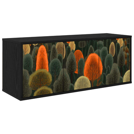 Väggmonterad TV-skåp ZAANDAM 102 x 33 x 40 cm Svart ek