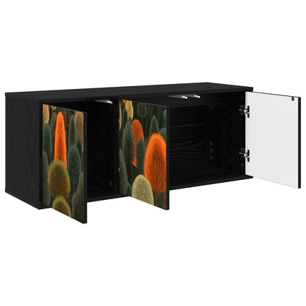 Väggmonterad TV-skåp ZAANDAM 102 x 33 x 40 cm Svart ek