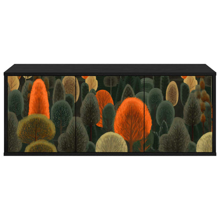 Väggmonterad TV-skåp ZAANDAM 102 x 33 x 40 cm Svart ek