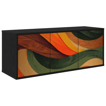Väggmonterad TV-skåp BONN 102 x 33 x 40 cm Svart ek