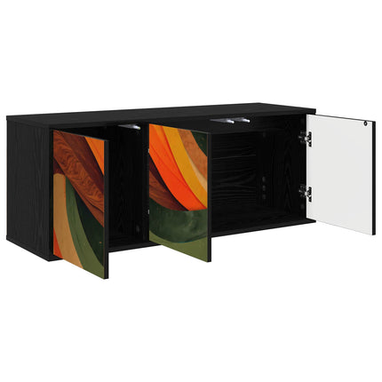 Väggmonterad TV-skåp BONN 102 x 33 x 40 cm Svart ek
