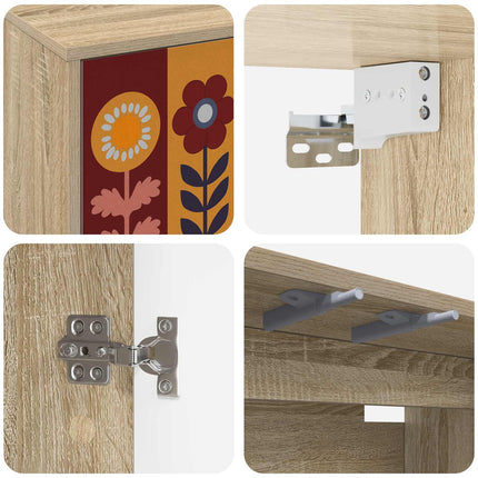 Väggmonterad TV-skåp ESSEN 102 x 33 x 40 cm Sonoma-ek