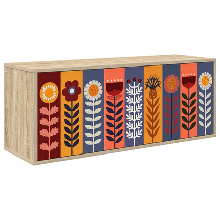 Väggmonterad TV-skåp ESSEN 102 x 33 x 40 cm Sonoma-ek