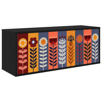 Väggmonterad TV-skåp ESSEN 102 x 33 x 40 cm Svart ek