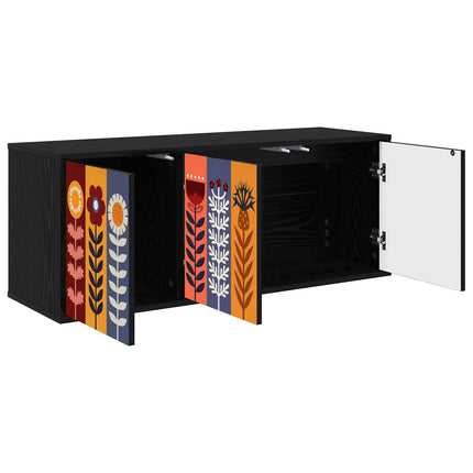 Väggmonterad TV-skåp ESSEN 102 x 33 x 40 cm Svart ek