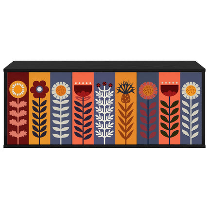 Väggmonterad TV-skåp ESSEN 102 x 33 x 40 cm Svart ek