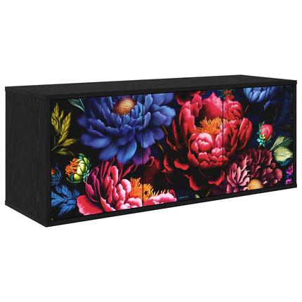 Väggmonterad TV-skåp KIEL 102 x 33 x 40 cm Svart ek