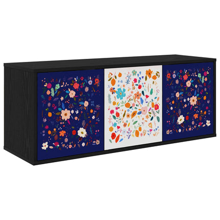 Väggmonterad TV-skåp MAINZ 102 x 33 x 40 cm Svart ek