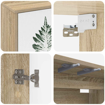 Väggmonterad TV-skåp HANAU 102 x 33 x 40 cm Sonoma-ek
