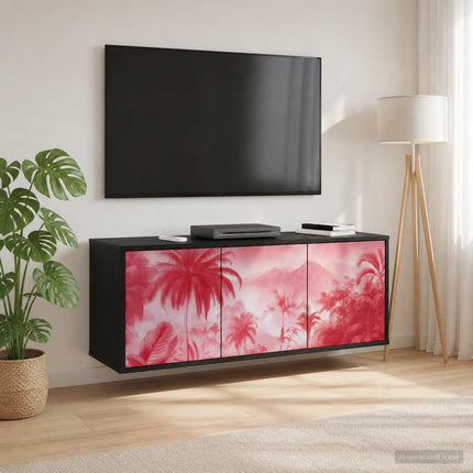 Väggmonterad TV-skåp AACHEN 102 x 33 x 40 cm Svart ek