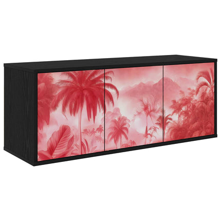 Väggmonterad TV-skåp AACHEN 102 x 33 x 40 cm Svart ek