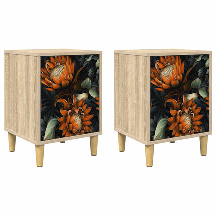 Nattduksbord LOCHEM 2 st Sonoma-ek 36 x 33 x 50 cm