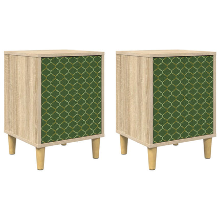 Nattduksbord GELEEN 2 st Sonoma-ek 36 x 33 x 50 cm