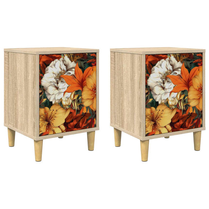 Nattduksbord GENNEP 2 st Sonoma-ek 36 x 33 x 50 cm