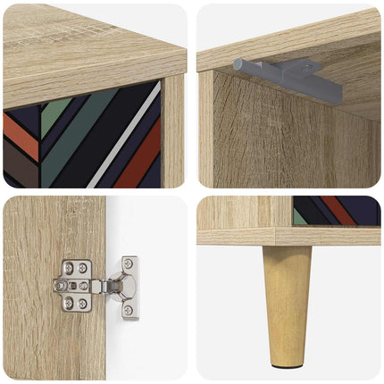 Nattduksbord OMMEN 2 st Sonoma-ek 36 x 33 x 50 cm