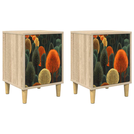 Nattduksbord ZAANDAM 2 st Sonoma-ek 36 x 33 x 50 cm