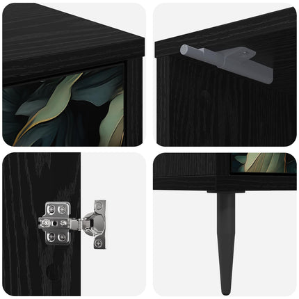 Nattduksbord LOCHEM 2 st Svart ek 36 x 33 x 51 cm