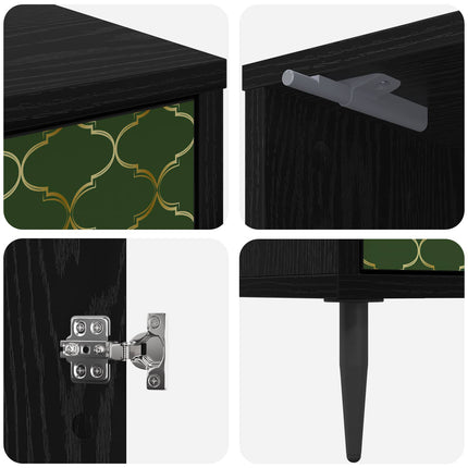 Nattduksbord GELEEN 2 st Svart ek 36 x 33 x 51 cm