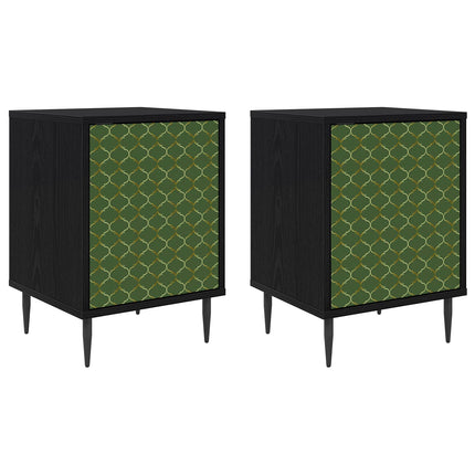 Nattduksbord GELEEN 2 st Svart ek 36 x 33 x 51 cm