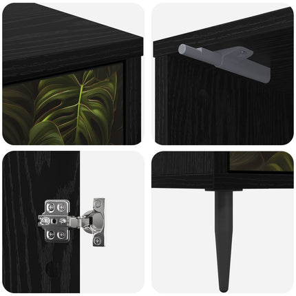 Nattduksbord ELBURG 2 st Svart ek 36 x 33 x 51 cm