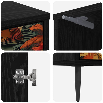 Nattduksbord GENNEP 2 st Svart ek 36 x 33 x 51 cm