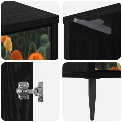 Nattduksbord ZAANDAM 2 st Svart ek 36 x 33 x 51 cm
