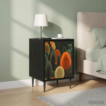 Nattduksbord ZAANDAM 2 st Svart ek 36 x 33 x 51 cm