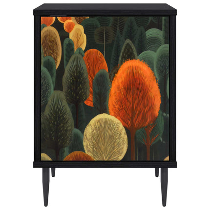 Nattduksbord ZAANDAM 2 st Svart ek 36 x 33 x 51 cm