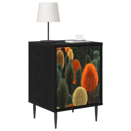 Nattduksbord ZAANDAM 2 st Svart ek 36 x 33 x 51 cm