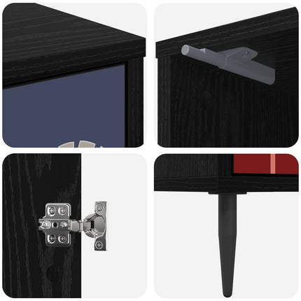 Nattduksbord ESSEN 2 st Svart ek 36 x 33 x 51 cm