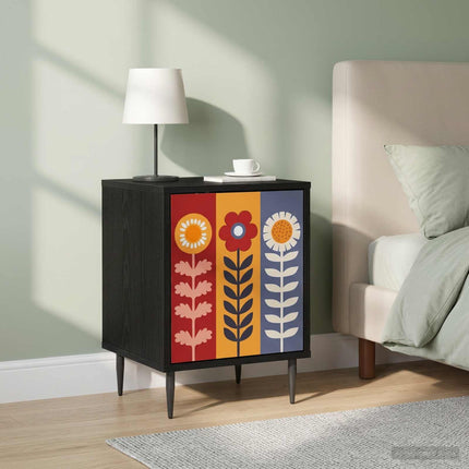 Nattduksbord ESSEN 2 st Svart ek 36 x 33 x 51 cm