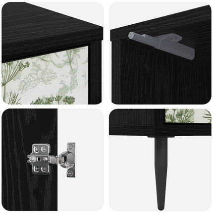 Nattduksbord GOTHA 2 st Svart ek 36 x 33 x 51 cm
