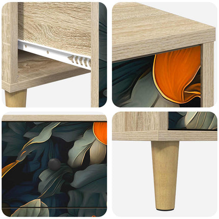 Nattduksbord LOCHEM 2 st Sonoma-ek 36 x 33 x 60 cm