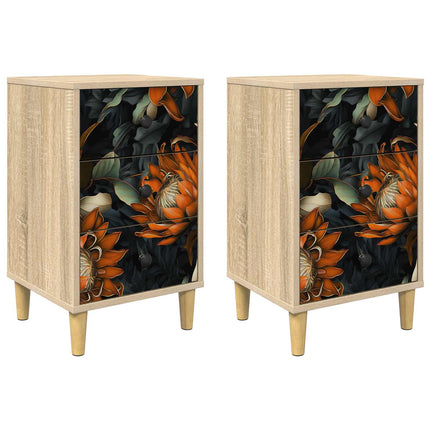 Nattduksbord LOCHEM 2 st Sonoma-ek 36 x 33 x 60 cm