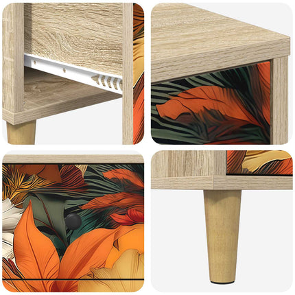 Nattduksbord GENNEP 2 st Sonoma-ek 36 x 33 x 60 cm