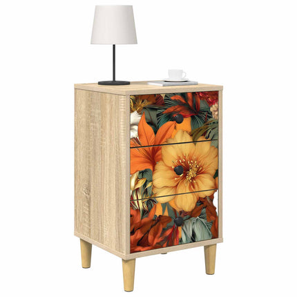 Nattduksbord GENNEP 2 st Sonoma-ek 36 x 33 x 60 cm