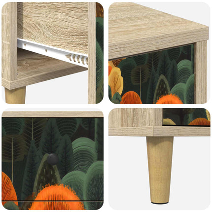 Nattduksbord ZAANDAM 2 st Sonoma-ek 36 x 33 x 60 cm