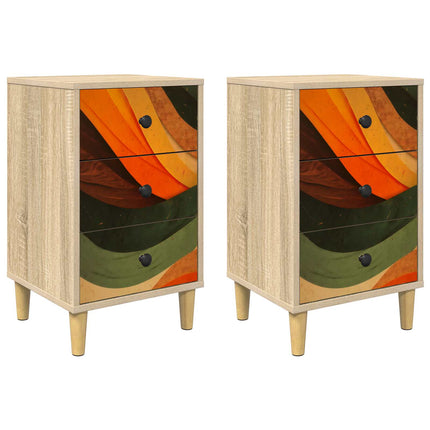 Nattduksbord ZAANDAM 2 st Sonoma-ek 36 x 33 x 60 cm