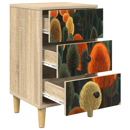 Nattduksbord ZAANDAM 2 st Sonoma-ek 36 x 33 x 60 cm
