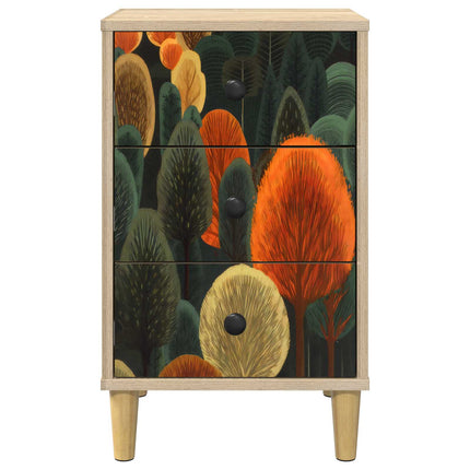 Nattduksbord ZAANDAM 2 st Sonoma-ek 36 x 33 x 60 cm
