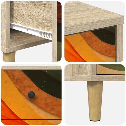 Nattduksbord BONN 2 st Sonoma-ek 36 x 33 x 60 cm