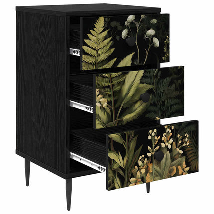 Nattduksbord RHENEN 2 st Svart ek 36 x 33 x 61 cm