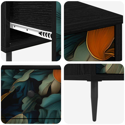 Nattduksbord LOCHEM 2 st Svart ek 36 x 33 x 61 cm