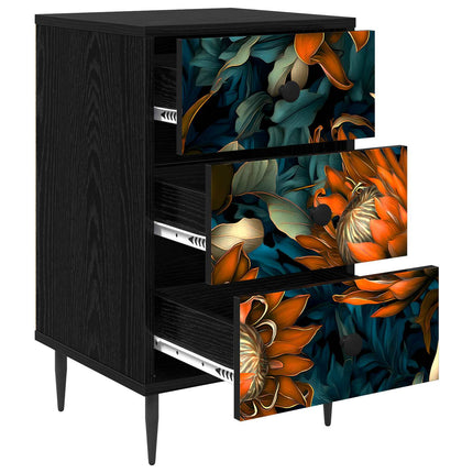 Nattduksbord LOCHEM 2 st Svart ek 36 x 33 x 61 cm