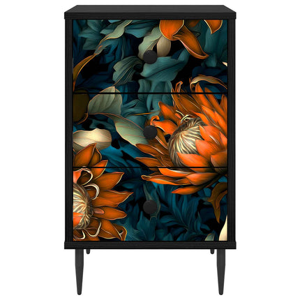 Nattduksbord LOCHEM 2 st Svart ek 36 x 33 x 61 cm