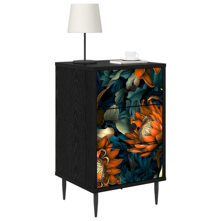 Nattduksbord LOCHEM 2 st Svart ek 36 x 33 x 61 cm