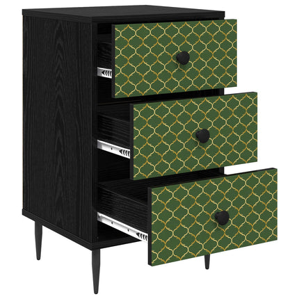 Nattduksbord GELEEN 2 st Svart ek 36 x 33 x 61 cm