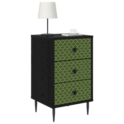 Nattduksbord GELEEN 2 st Svart ek 36 x 33 x 61 cm