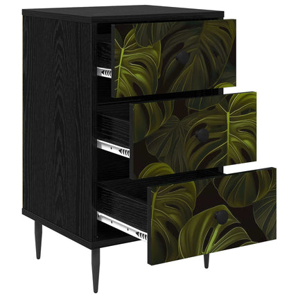 Nattduksbord ELBURG 2 st Svart ek 36 x 33 x 61 cm