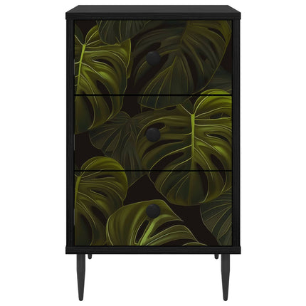 Nattduksbord ELBURG 2 st Svart ek 36 x 33 x 61 cm